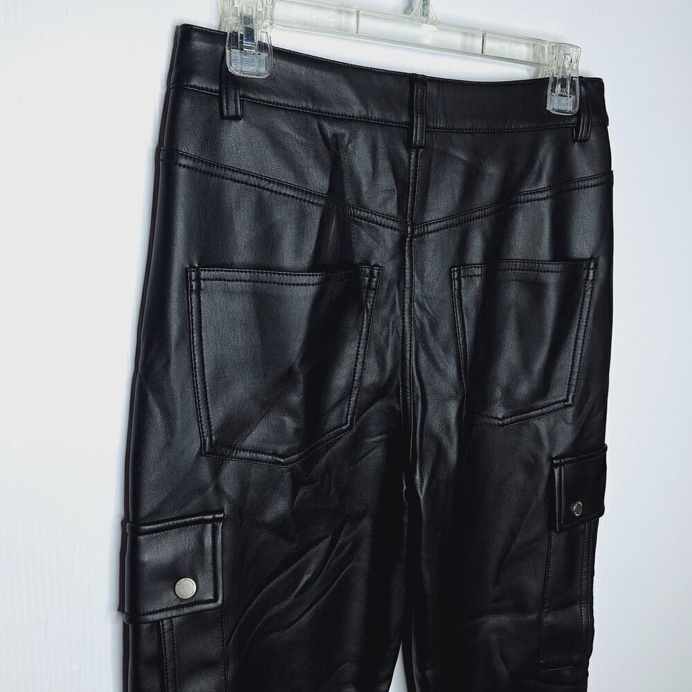 Avec Les Filles Gabi Faux Leather Pant Cargo Utility Small High Rise Straight - Picture 12 of 12